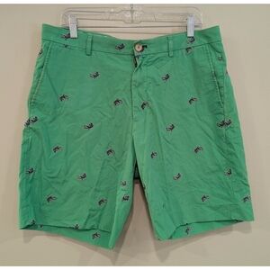 Lilly Pulitzer Green Cotton Everglades Shorts With Embroidered Lizards Size 34